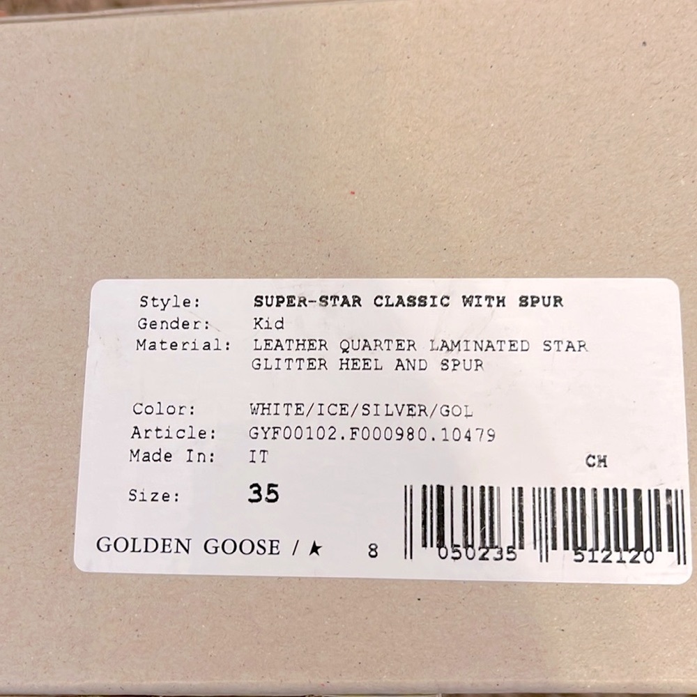 Golden Goose White and Gold Sneakers - Picture 5 of 8